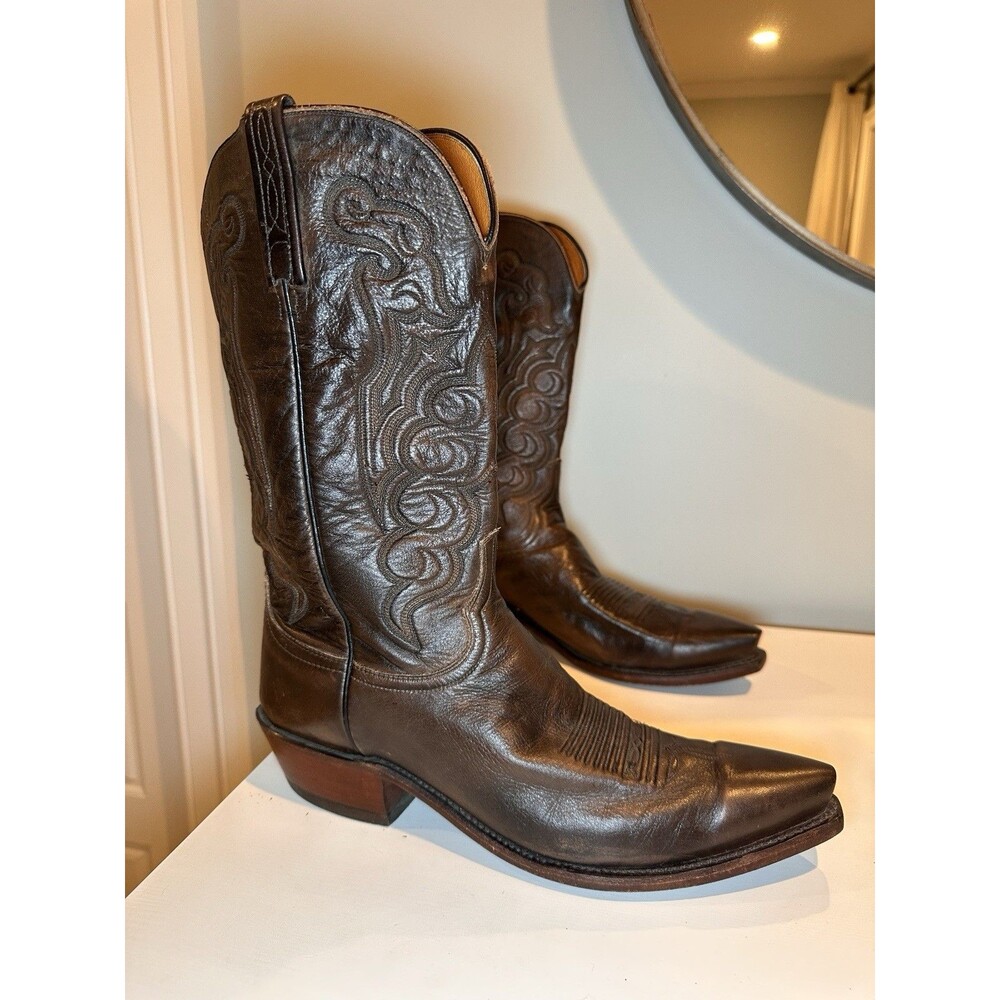 1883 Lucchese Mens Western Leather Boots Size 11D Rich Brown N1615 USA
